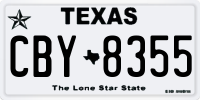 TX license plate CBY8355