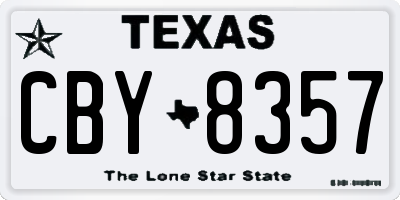 TX license plate CBY8357