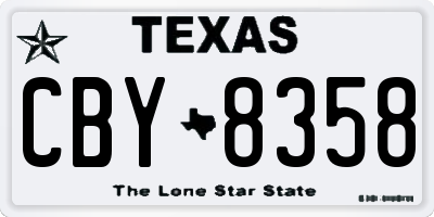 TX license plate CBY8358