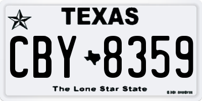 TX license plate CBY8359
