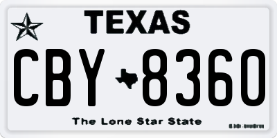 TX license plate CBY8360