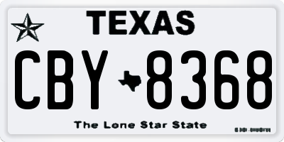 TX license plate CBY8368
