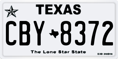 TX license plate CBY8372
