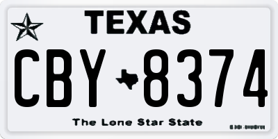 TX license plate CBY8374