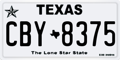 TX license plate CBY8375