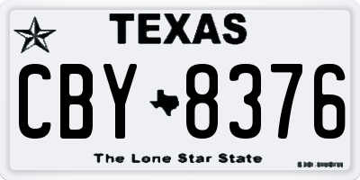 TX license plate CBY8376