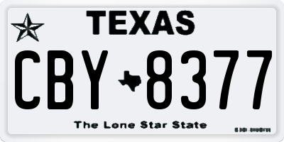 TX license plate CBY8377