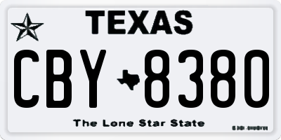 TX license plate CBY8380