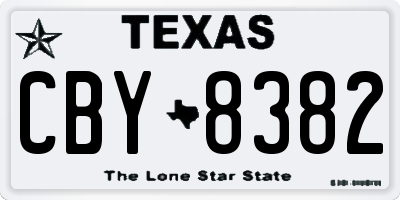 TX license plate CBY8382