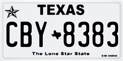TX license plate CBY8383