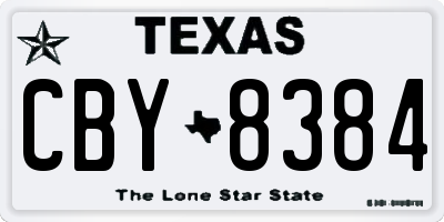 TX license plate CBY8384