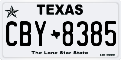 TX license plate CBY8385
