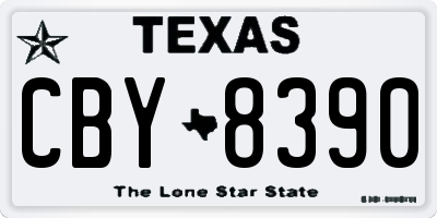 TX license plate CBY8390