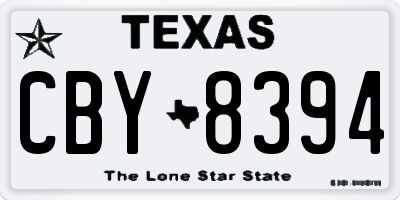 TX license plate CBY8394