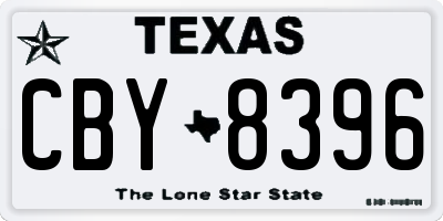TX license plate CBY8396