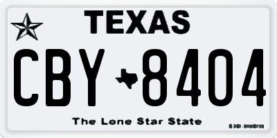 TX license plate CBY8404