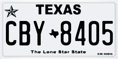 TX license plate CBY8405