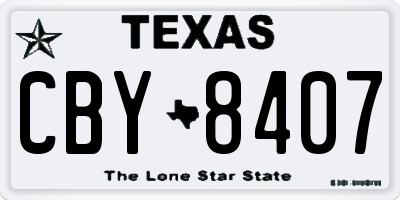 TX license plate CBY8407