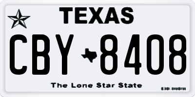 TX license plate CBY8408
