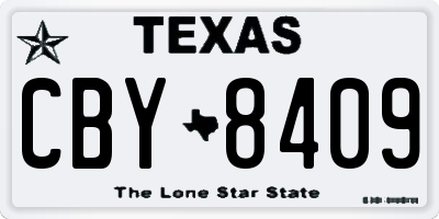 TX license plate CBY8409