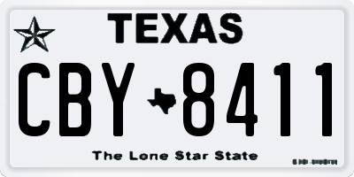 TX license plate CBY8411