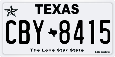 TX license plate CBY8415