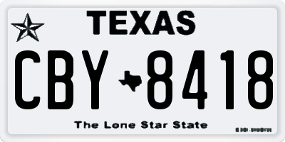 TX license plate CBY8418
