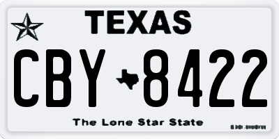 TX license plate CBY8422