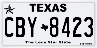 TX license plate CBY8423