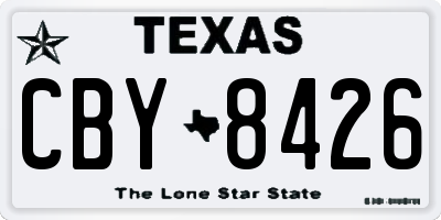 TX license plate CBY8426