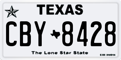 TX license plate CBY8428
