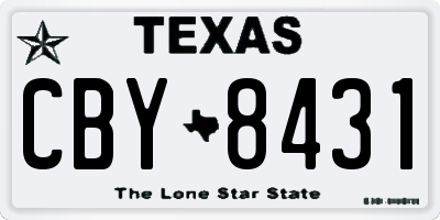 TX license plate CBY8431