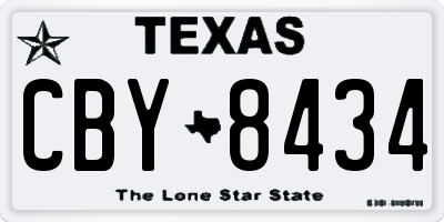 TX license plate CBY8434