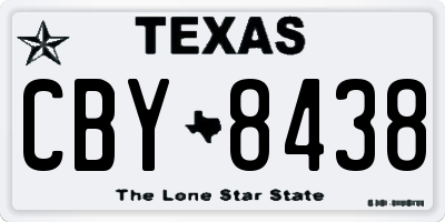 TX license plate CBY8438