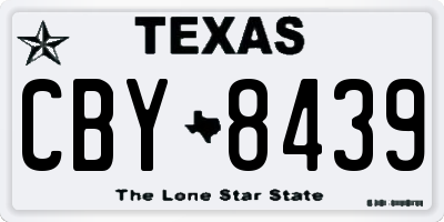 TX license plate CBY8439