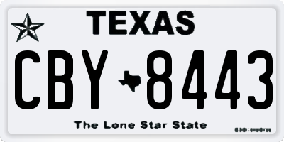 TX license plate CBY8443