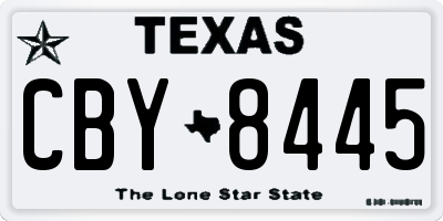 TX license plate CBY8445