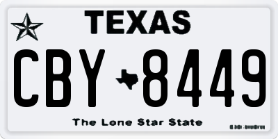 TX license plate CBY8449