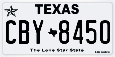 TX license plate CBY8450