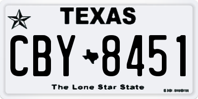 TX license plate CBY8451