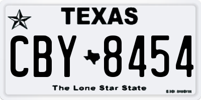 TX license plate CBY8454