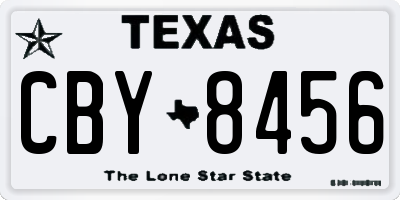 TX license plate CBY8456