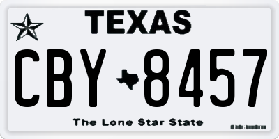 TX license plate CBY8457