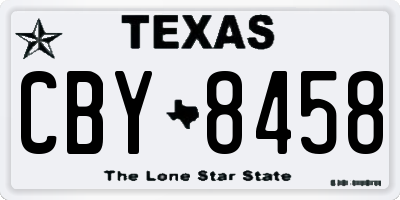 TX license plate CBY8458