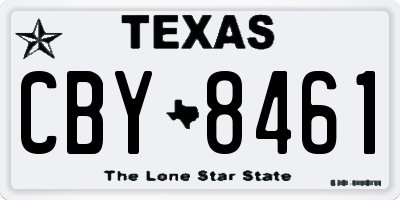 TX license plate CBY8461