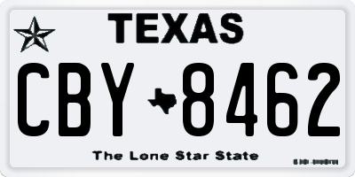 TX license plate CBY8462