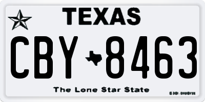 TX license plate CBY8463