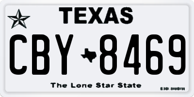 TX license plate CBY8469