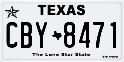 TX license plate CBY8471