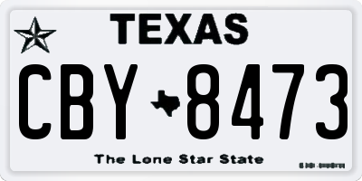 TX license plate CBY8473